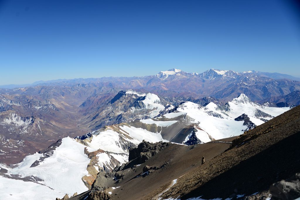 26 Cerro Bonete North, Cerro Zurbriggen, Cupola de Gussfeldt, Cerro Reichert, La Mano, Cerro Link With La Mesa, Mercedario, Alma Negra, Ramada Beyond From Gran Acarreo On Climb To Aconcagua Summit